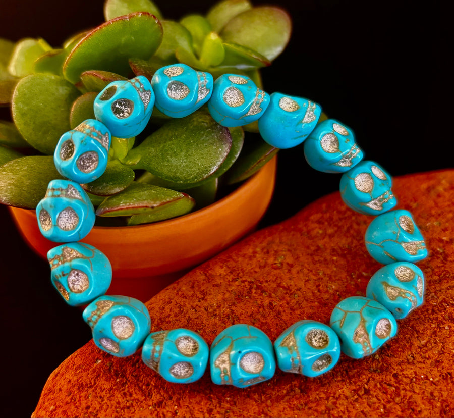 Turquoise Skull Energy Bracelet 💀💙