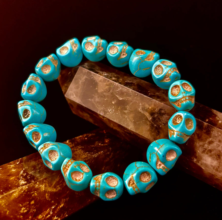 Turquoise Skull Energy Bracelet 💀💙