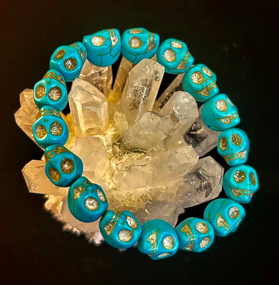 Turquoise Skull Energy Bracelet 💀💙
