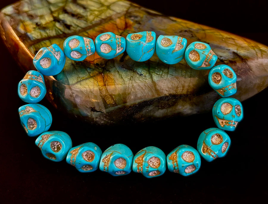 Turquoise Skull Energy Bracelet 💀💙