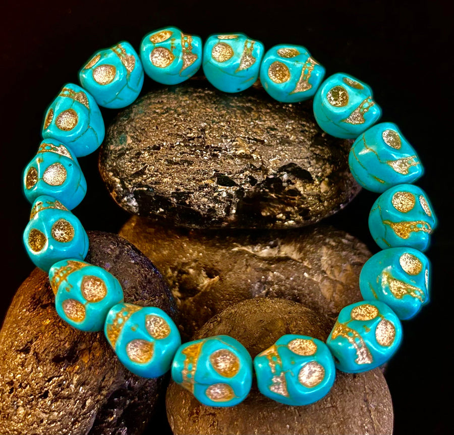 Turquoise Skull Energy Bracelet 💀💙