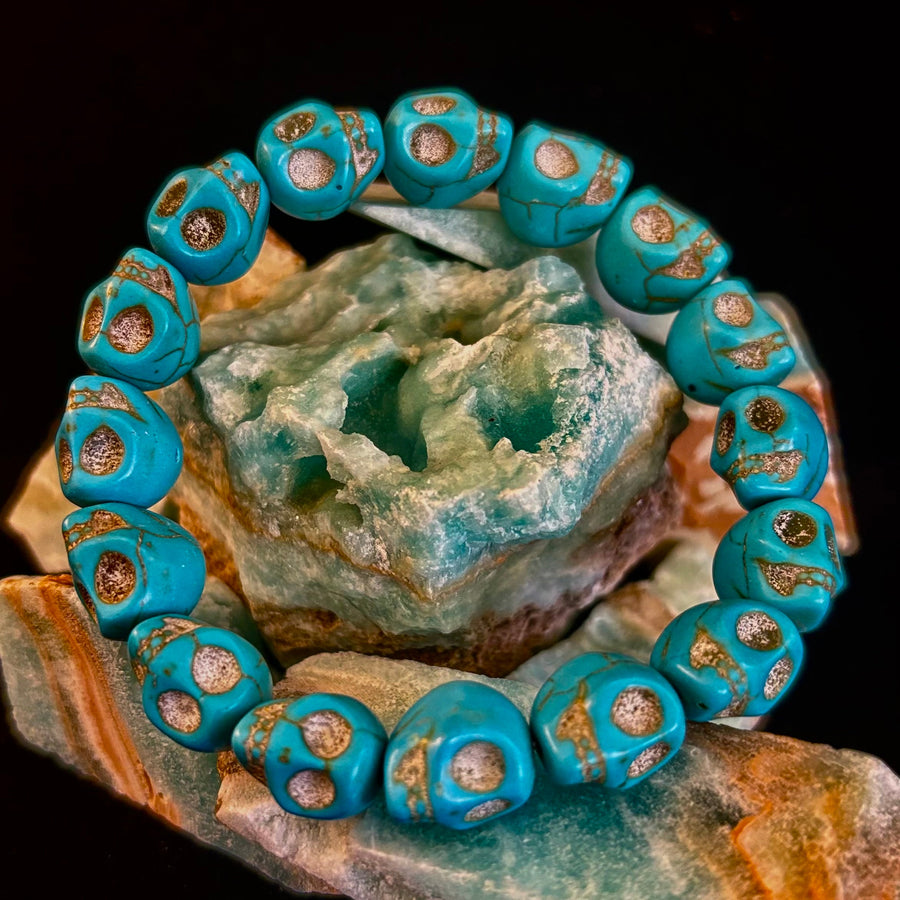Turquoise Skull Energy Bracelet 💀💙