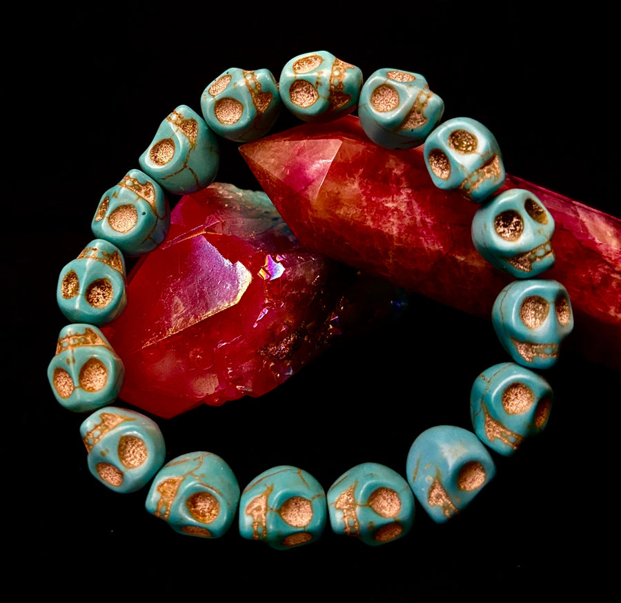 Turquoise Skull Energy Bracelet 💀💙