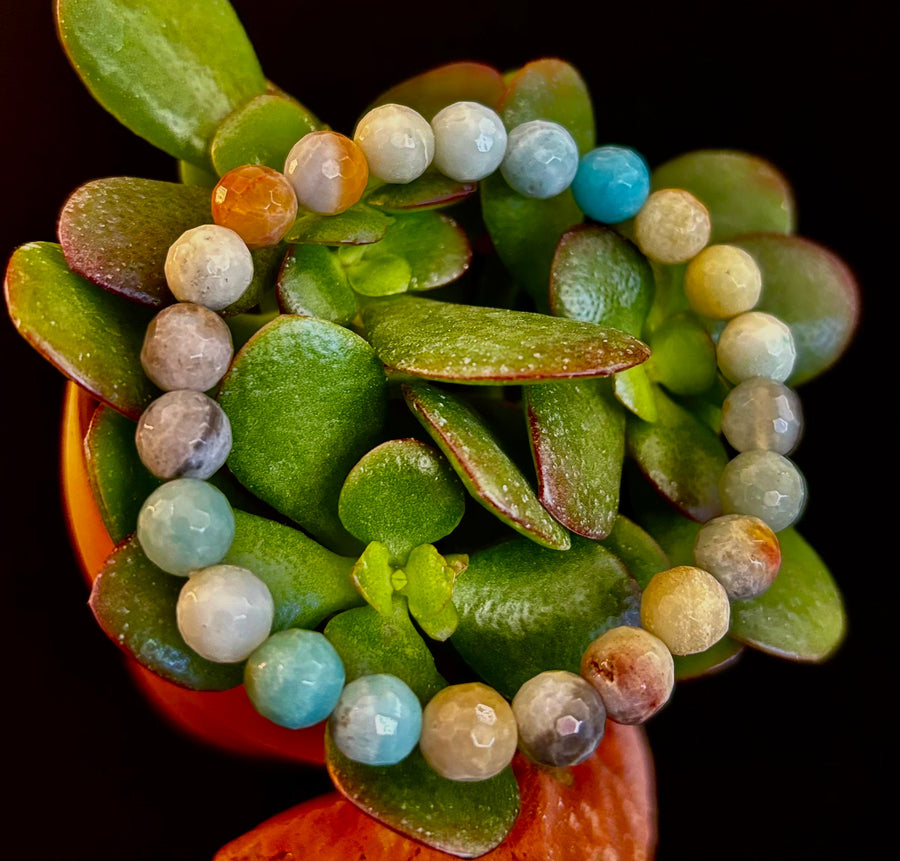 Amazonite Multifaceted Serenity Bracelet – Seafoam & Sand Collection 🌊✨ (Two amazing choices!)