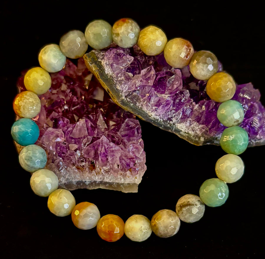 Amazonite Multifaceted Serenity Bracelet – Seafoam & Sand Collection 🌊✨ (Two amazing choices!)