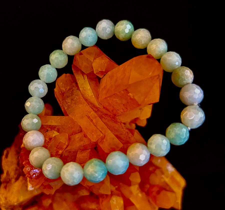 Amazonite Multifaceted Serenity Bracelet – Seafoam & Sand Collection 🌊✨ (Two amazing choices!)
