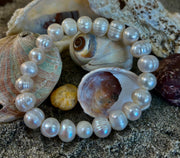 Luminous Grace Freshwater Pearl Bracelet – 6mm & 8mm White Pearl Stretch Bracelet