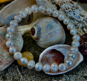 Luminous Grace Freshwater Pearl Bracelet – 6mm & 8mm White Pearl Stretch Bracelet