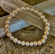 Luminous Grace Freshwater Pearl Bracelet – 6mm & 8mm White Pearl Stretch Bracelet
