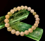 Harmony & Prosperity Xiuyan Jade Bracelet – 8mm Polyhedral Serpentine Gemstone