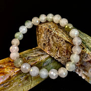 Harmony & Prosperity Xiuyan Jade Bracelet – 8mm Polyhedral Serpentine Gemstone