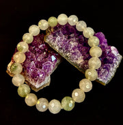 Harmony & Prosperity Xiuyan Jade Bracelet – 8mm Polyhedral Serpentine Gemstone
