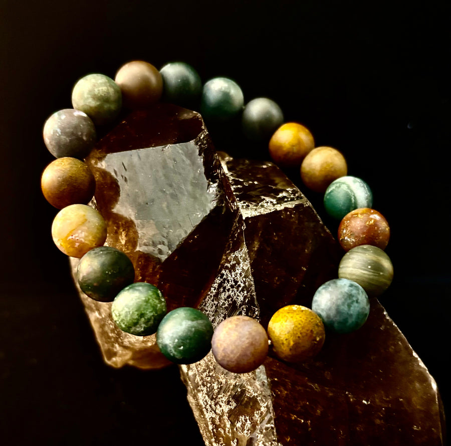 Grounded Strength Fancy Jasper Power Bracelet – 10mm Matte Gemstone