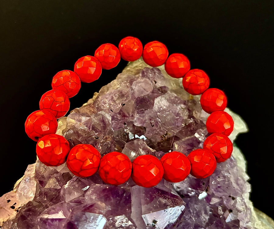 🔥 Wicked Glam Fire Energy Bracelet – Orange Howlite Power Statement 🔥