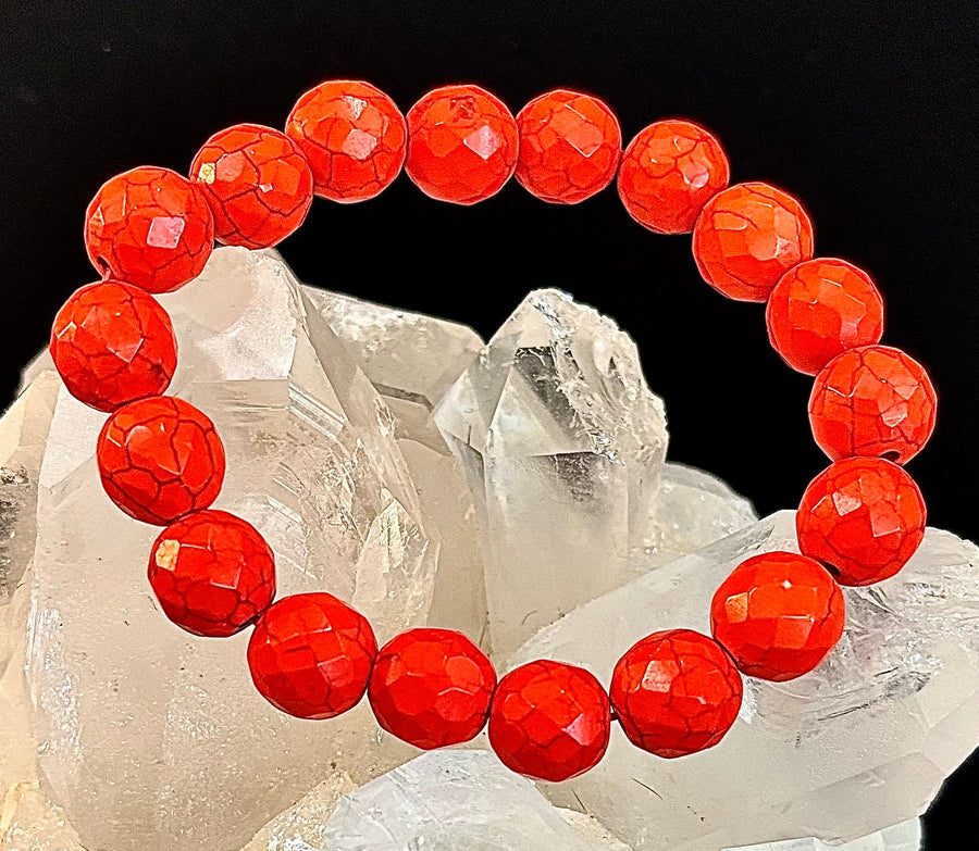 🔥 Wicked Glam Fire Energy Bracelet – Orange Howlite Power Statement 🔥