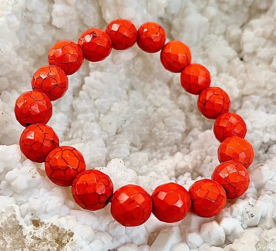 🔥 Wicked Glam Fire Energy Bracelet – Orange Howlite Power Statement 🔥