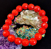 🔥 Wicked Glam Fire Energy Bracelet – Orange Howlite Power Statement 🔥