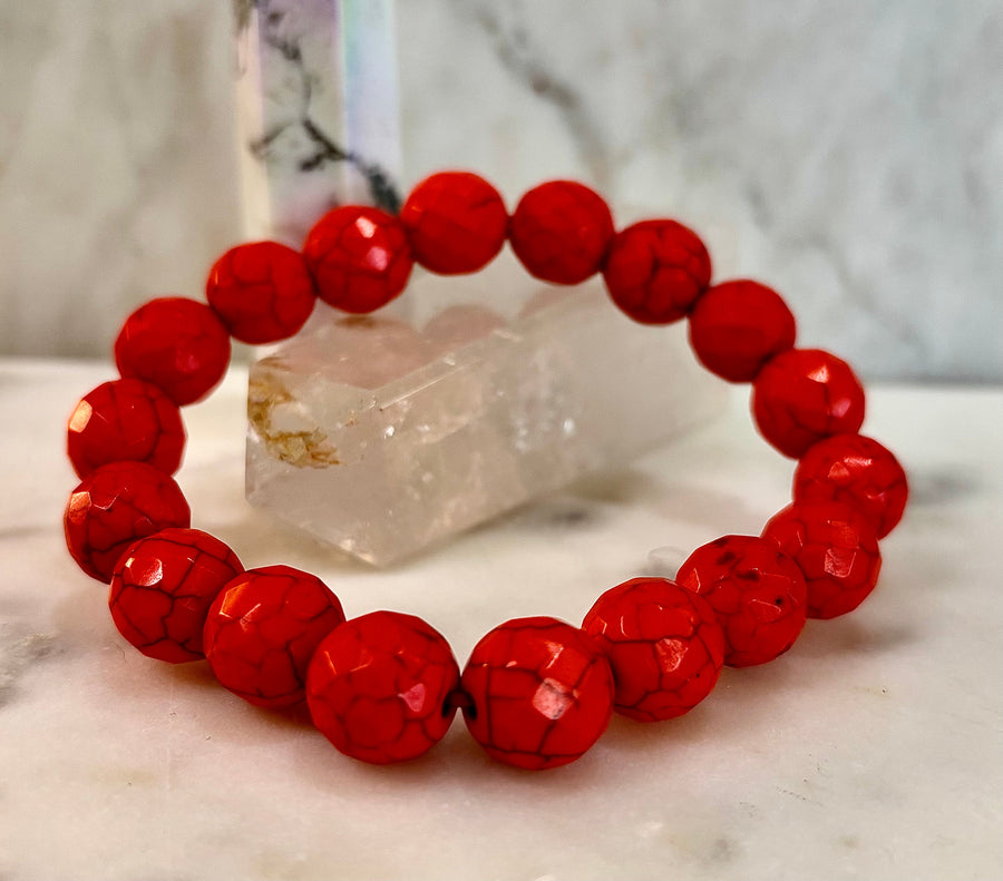 🔥 Wicked Glam Fire Energy Bracelet – Orange Howlite Power Statement 🔥