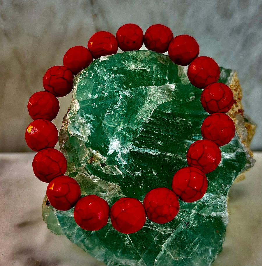 🔥 Wicked Glam Fire Energy Bracelet – Orange Howlite Power Statement 🔥