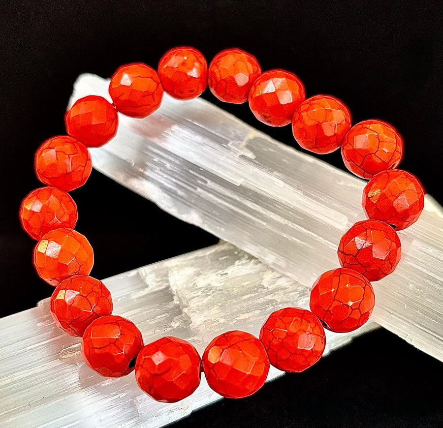 🔥 Wicked Glam Fire Energy Bracelet – Orange Howlite Power Statement 🔥