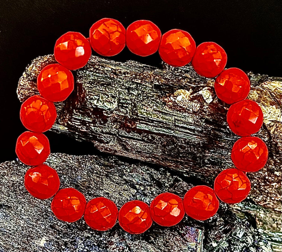 🔥 Wicked Glam Fire Energy Bracelet – Orange Howlite Power Statement 🔥