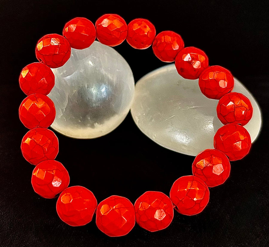 🔥 Wicked Glam Fire Energy Bracelet – Orange Howlite Power Statement 🔥