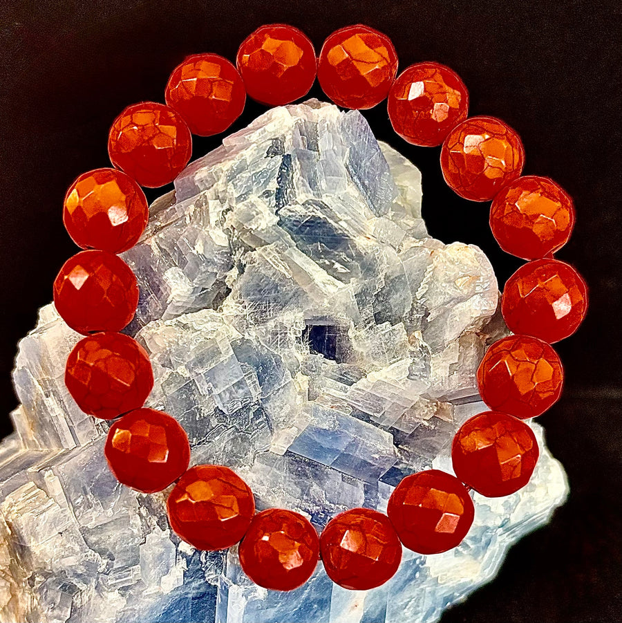 🔥 Wicked Glam Fire Energy Bracelet – Orange Howlite Power Statement 🔥