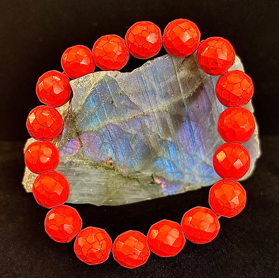 🔥 Wicked Glam Fire Energy Bracelet – Orange Howlite Power Statement 🔥