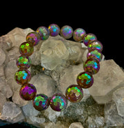 Wicked Glam Disco Ball Prism Bracelet – Mystic Gray Agate (12mm)