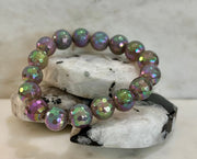 Wicked Glam Disco Ball Prism Bracelet – Mystic Gray Agate (12mm)