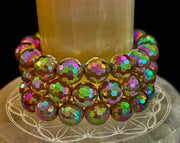 Wicked Glam Disco Ball Prism Bracelet – Mystic Gray Agate (12mm)