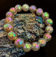 Wicked Glam Disco Ball Prism Bracelet – Mystic Gray Agate (12mm)
