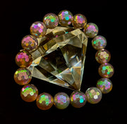 Wicked Glam Disco Ball Prism Bracelet – Mystic Gray Agate (12mm)