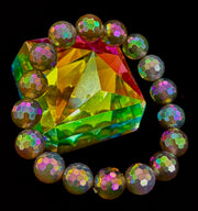 Wicked Glam Disco Ball Prism Bracelet – Mystic Gray Agate (12mm)