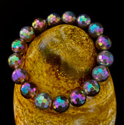 Wicked Glam Disco Ball Prism Bracelet – Mystic Gray Agate (12mm)