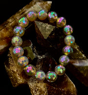 Wicked Glam Disco Ball Prism Bracelet – Mystic Gray Agate (12mm)