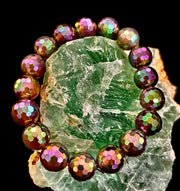 Wicked Glam Disco Ball Prism Bracelet – Mystic Gray Agate (12mm)
