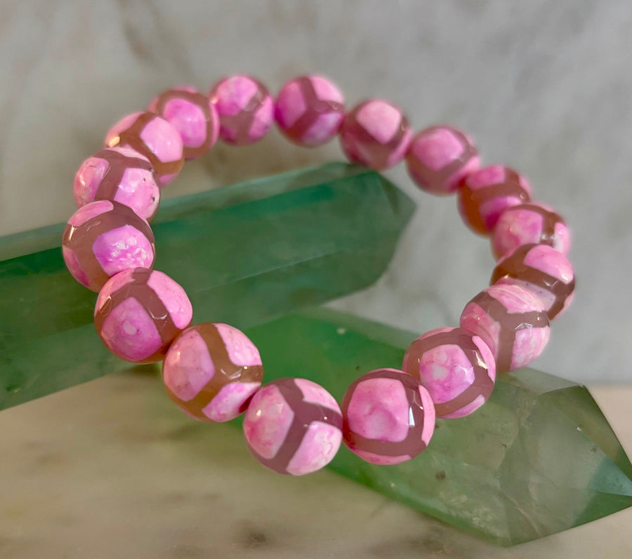 Pink Tibetan Agate Bracelet