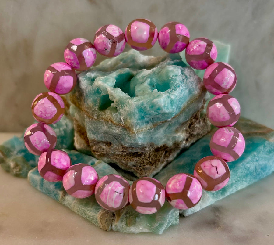 Pink Tibetan Agate Bracelet
