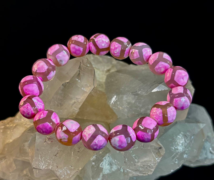 Pink Tibetan Agate Bracelet
