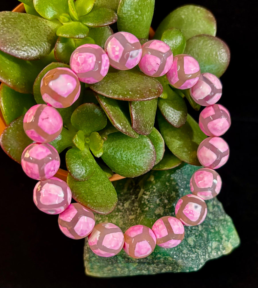 Pink Tibetan Agate Bracelet