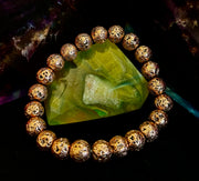 Metallic Lava Rock Essential Oil Diffuser Bracelet in Gold, Silver & Rose Gold (6mm & 8mm)