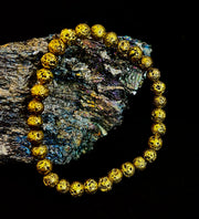 Metallic Lava Rock Essential Oil Diffuser Bracelet in Gold, Silver & Rose Gold (6mm & 8mm)
