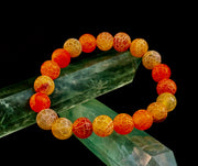 Sunburst Power Bracelet - Orange Fire Agate (10mm)