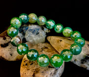 Green Goddess Glam Bracelet - Mystic Green Banded Agate (12mm)