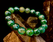 Green Goddess Glam Bracelet - Mystic Green Banded Agate (12mm)