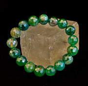 Green Goddess Glam Bracelet - Mystic Green Banded Agate (12mm)
