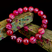 Fuchsia Prism Power Bracelet – Mystic Banded Agate (3 bead size options!)