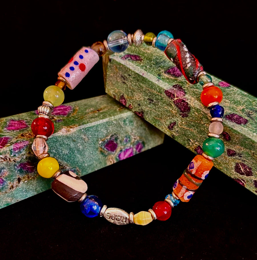 ✨ Hope Forward Uganda Trade Bead Bracelet ✨