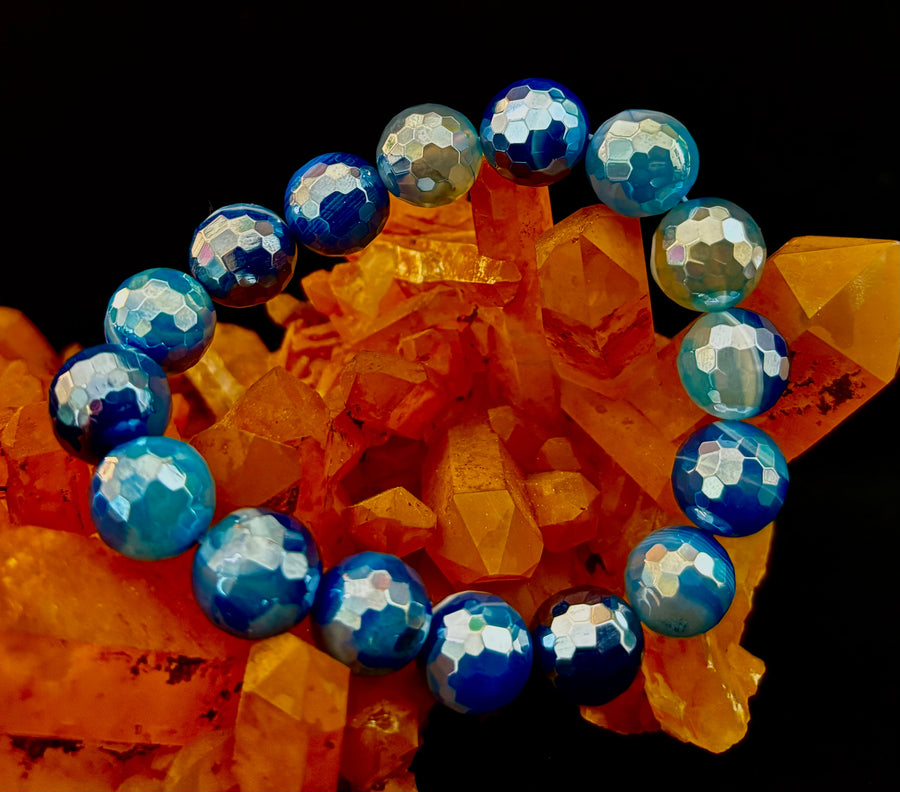 Mystic Blue Banded Agate Bracelet